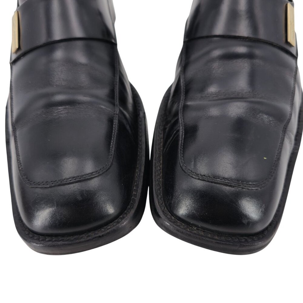Gucci Italian Luxury Dress Shoes Mens size 10.5 Black Leather Square-toe Loafers - Picture 8 of 11